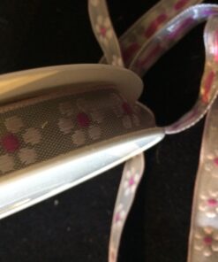 Alternative view of 15mm Pink/Grey Embroidery Ribbon