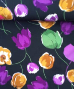 Viscose Dress Fabric - Purple Floral Turnips