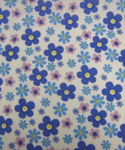 Flower Power Blue Fabric