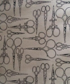 Alternative view of Scissors - Dark Grey - Rose &Hubble Cotton Fabric