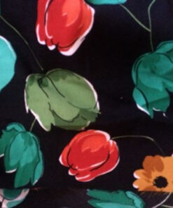 Viscose Dress Fabric - Green Floral Turnips