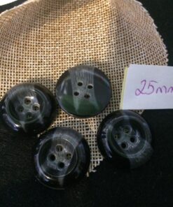Chunky 4 Hole 25 mm x 4 Buttons – Black