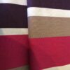 Cotton Canvas – Premium Quality- 60” wide. 100% Cotton- Fuchsia-Beige-Deep Purple Stripes on Cream.