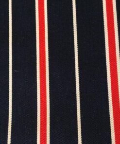 Cotton Canvas – Premium Quality- 60” wide. 100% Cotton-  Navy and Red Stripe