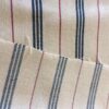 Cotton Canvas – Premium Quality- 60” wide. 100% Cotton- Red/Blue Stripes on Cream.