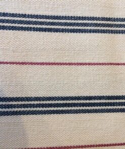 Alternative view of Cotton Canvas – Premium Quality- 60” wide. 100% Cotton- Red/Blue Stripes on Cream.