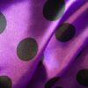 Poly Cotton Fabric - Candy Spot Black On Purple