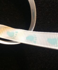 9mm Blue Foot Prints Ribbon- Grosgrain