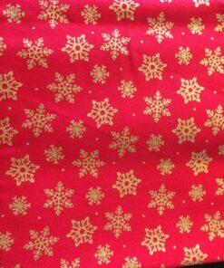 Alternative view of Traditional Christmas Snowflakes in Red - Fat Quarter