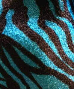 Turquoise Velvet Fabric-Blue- Leopard print-like