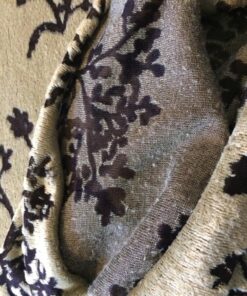 Alternative view of Velvet Fabric in brown Devoire- Floral Print