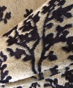 Velvet Fabric in brown Devoire- Floral Print