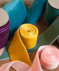 Top Quality 25mm Velvet Ribbon with Woven Edge