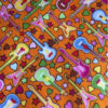 Multi-Guitar Print Fabric- Rose & Hubble