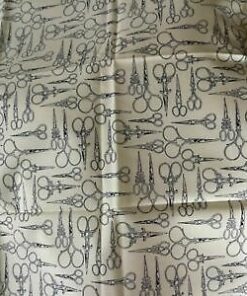 Scissors - Dark Grey - Rose &Hubble Cotton Fabric