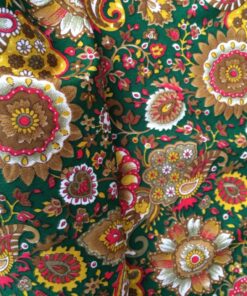 Green paisley fabric