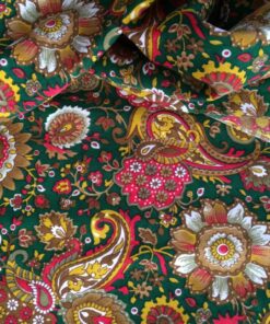 Alternative view of 100% Green Viscose Paisley Fabric
