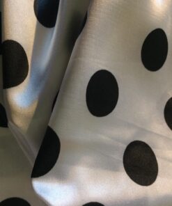 Poly Cotton Fabric – Candy Spot Black On Cream