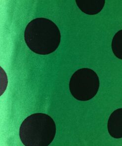 Poly Cotton Fabric – Candy Spot Black On Green