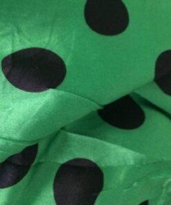 Alternative view of Poly Cotton Fabric – Candy Spot Black On Green