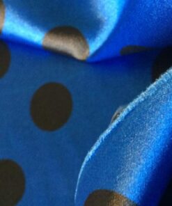 Alternative view of Poly Cotton Fabric – Candy Spot Black On Royal Blue