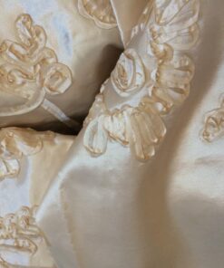 Cream Embroidered Taffeta Fabric